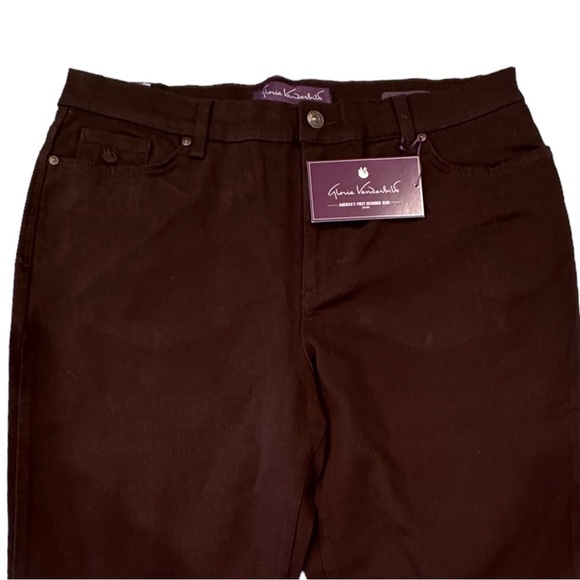 NWT Gloria Vanderbilt Amanda Size 14P Coffee Roast Brown Supreme Stretch Jeans - Picture 3 of 6